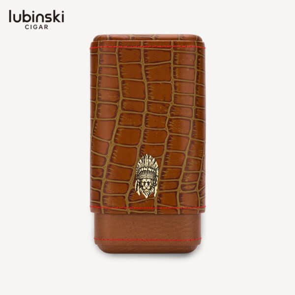LUBINSKI Croc 3 Cigar Case with Wooden Insert - Image 2