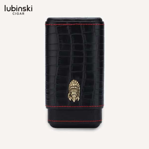 LUBINSKI Croc 3 Cigar Case with Wooden Insert - Image 4