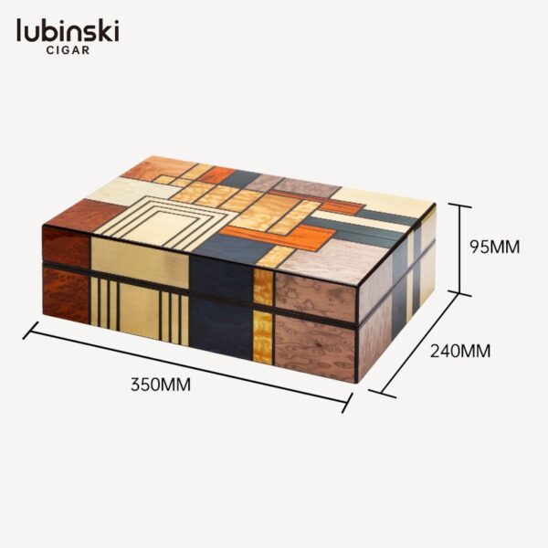 LUBINSKI Geometry Rectangular Pattern Humidor - Image 5
