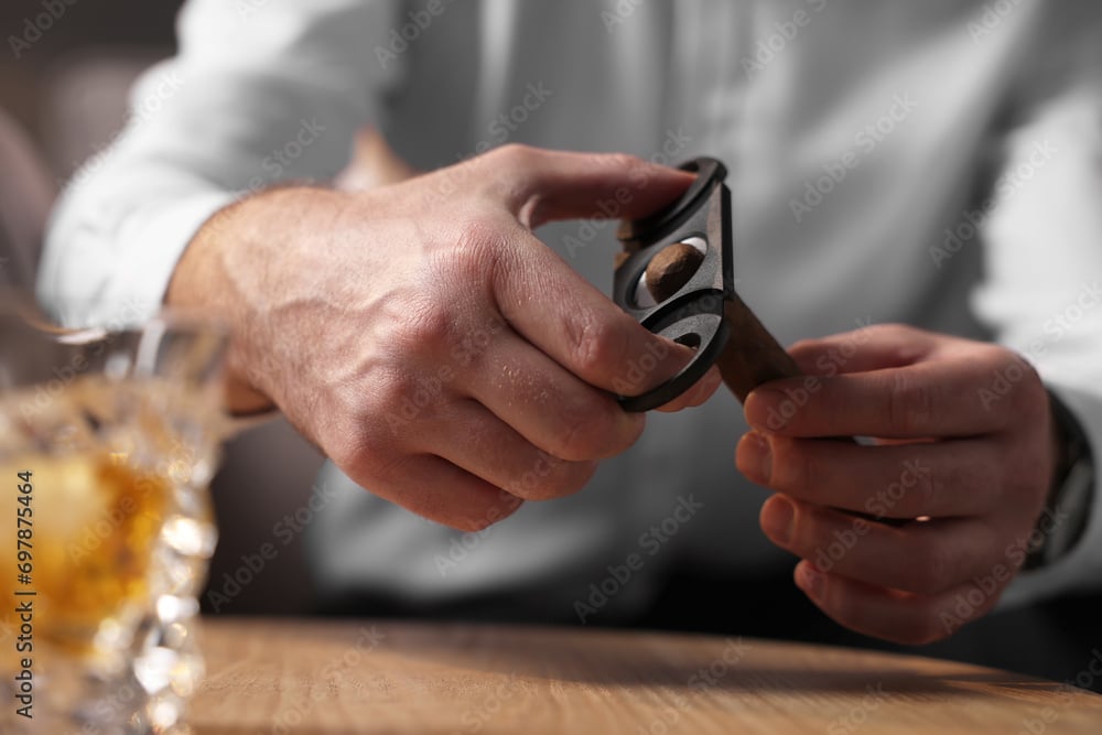 Cutting a cigar