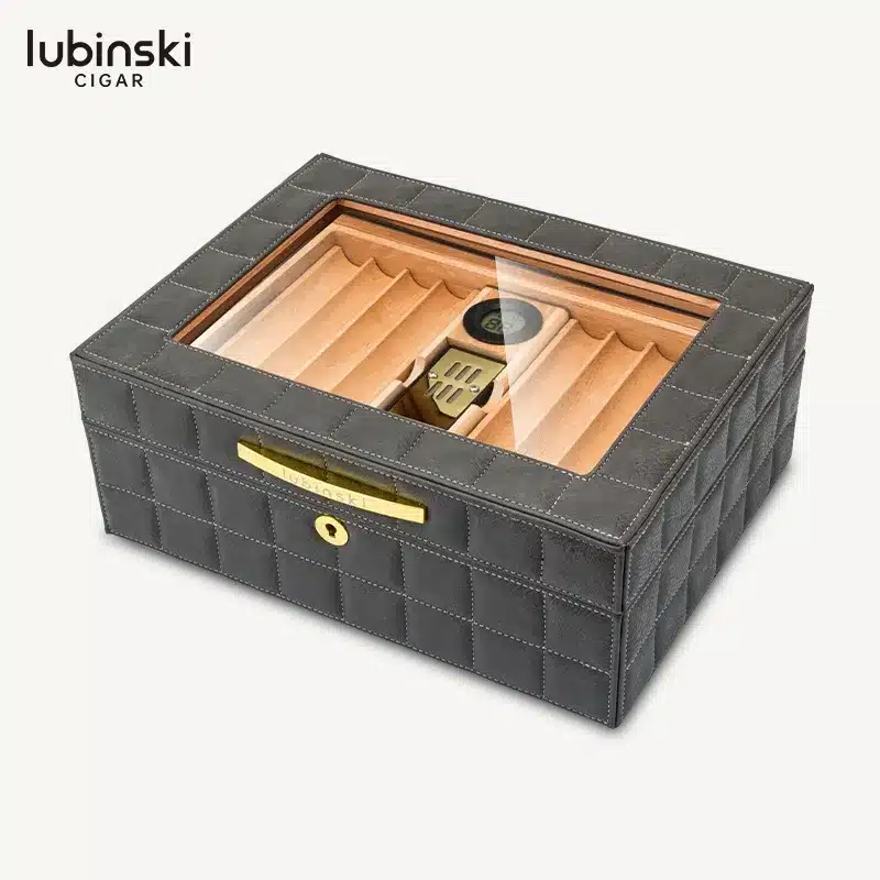 LUBINSKI Cedar Wood Humidor with Glass Window - Image 3