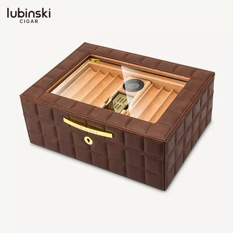 LUBINSKI Cedar Wood Humidor with Glass Window - Image 4