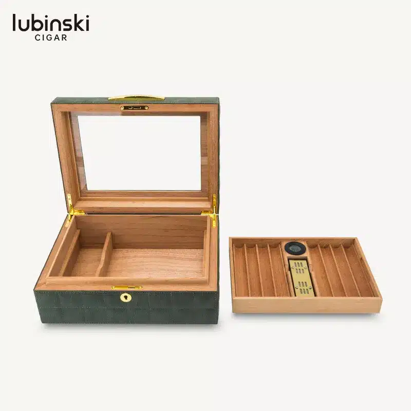 LUBINSKI Cedar Wood Humidor with Glass Window - Image 7