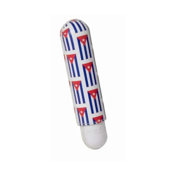 Elie Bleu Small Cuban Flags Single Cigar Case