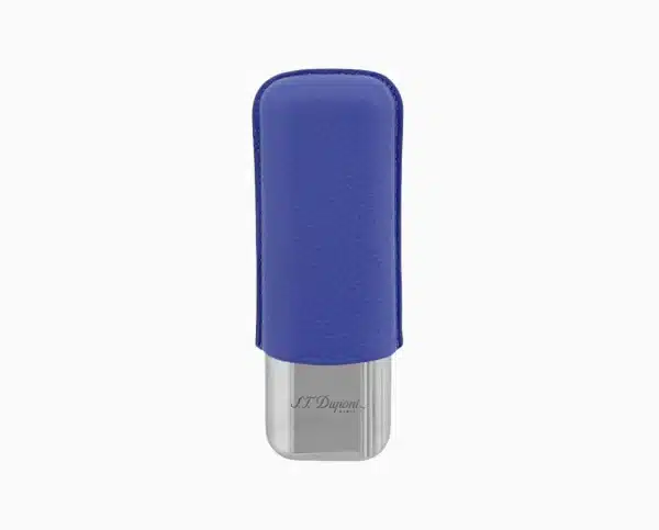 St Dupont 2 Cigar Case Leather Blue/Chrome