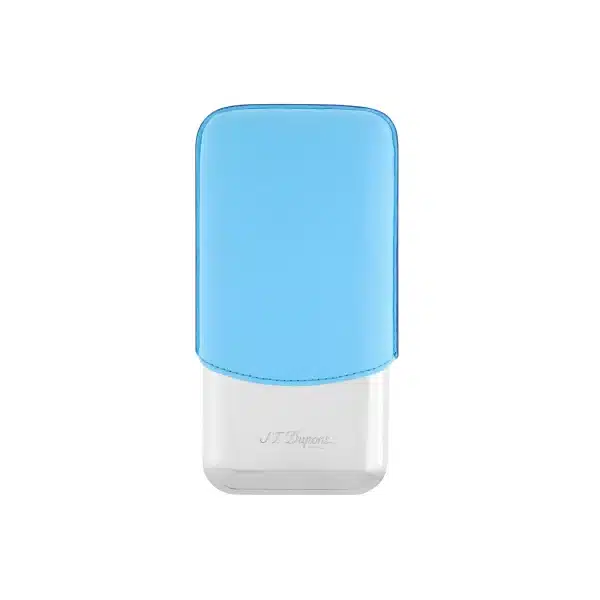 St Dupont 3 Cigar Case Leather Turquosie Blue
